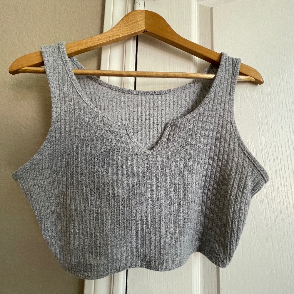 Cropped Grey Tank Top